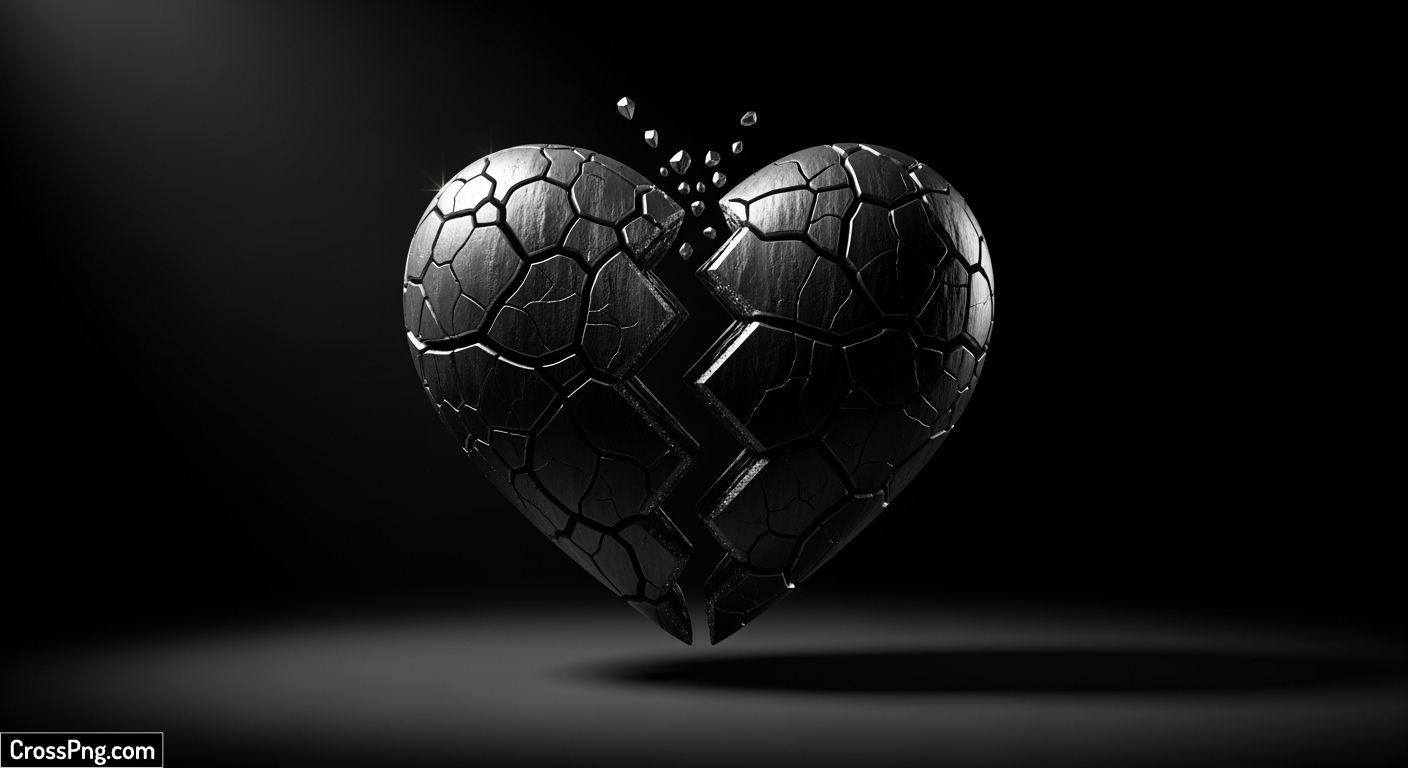 Broken heart black background image 2