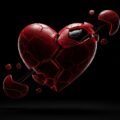 Broken heart black background