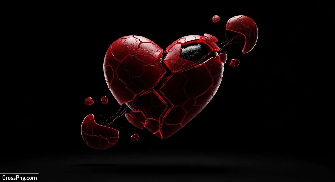 Broken heart black background image 3