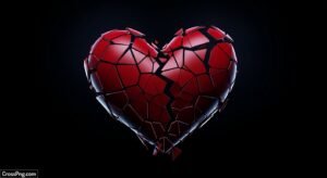 Broken heart black background image