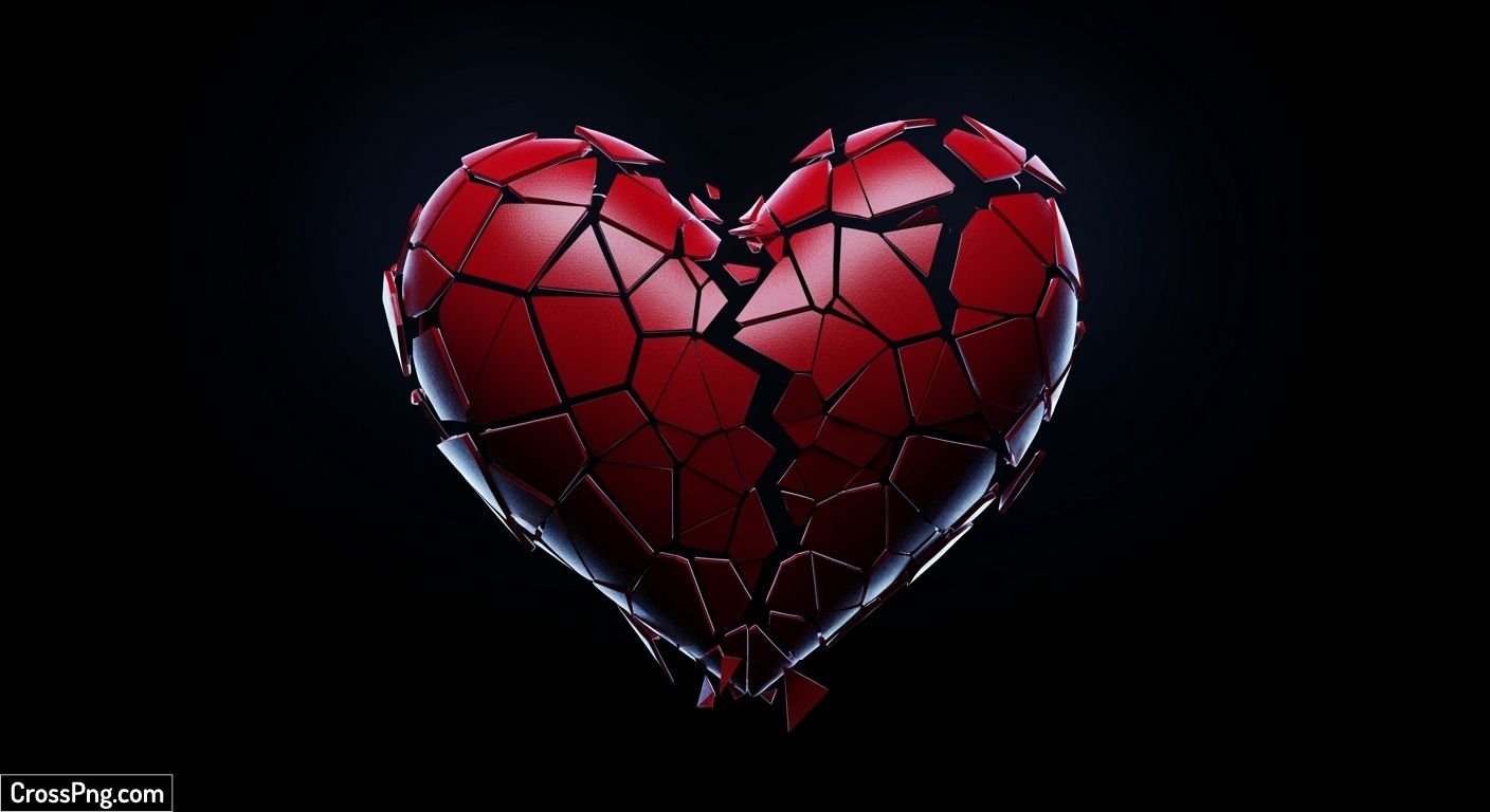 Broken heart black background image