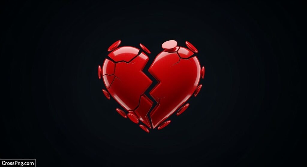 Broken heart emoji black background image