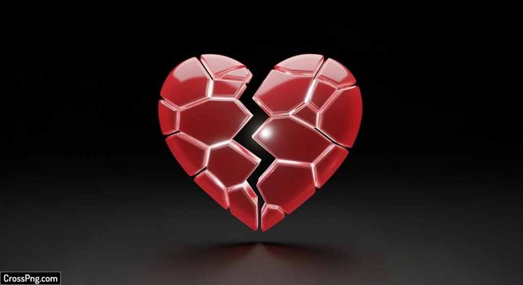 Broken heart emoji black background image 3