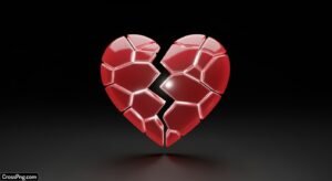 Broken heart emoji black background image 3