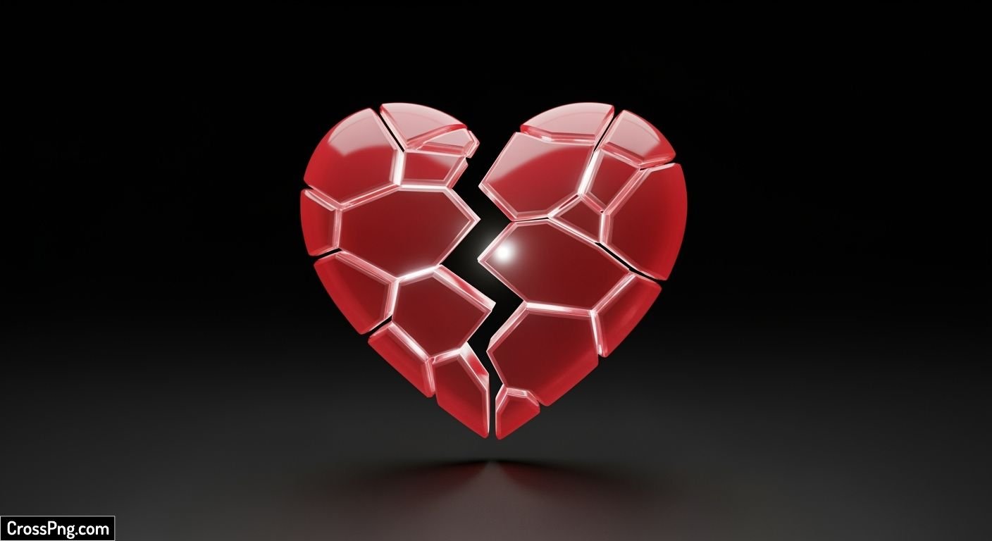 Broken heart emoji black background image 3