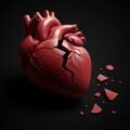 Broken heart with black