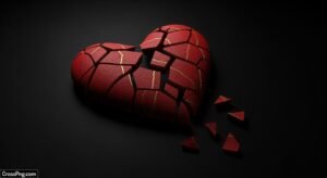 Broken heart with black background image 3