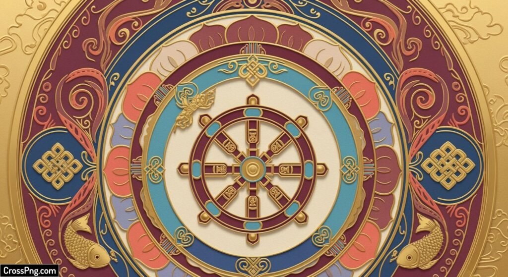 Buddhist wedding card background hd image