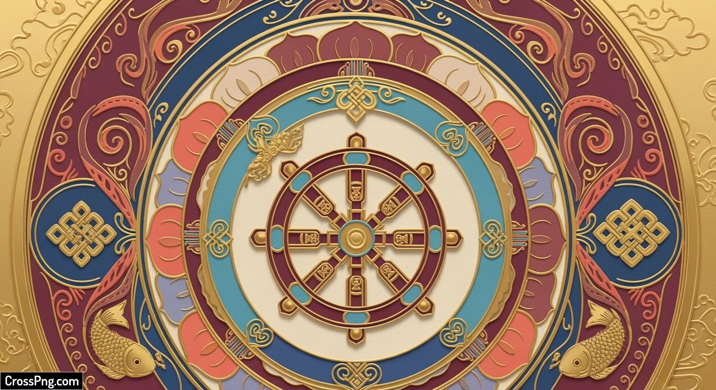Buddhist wedding card background hd image