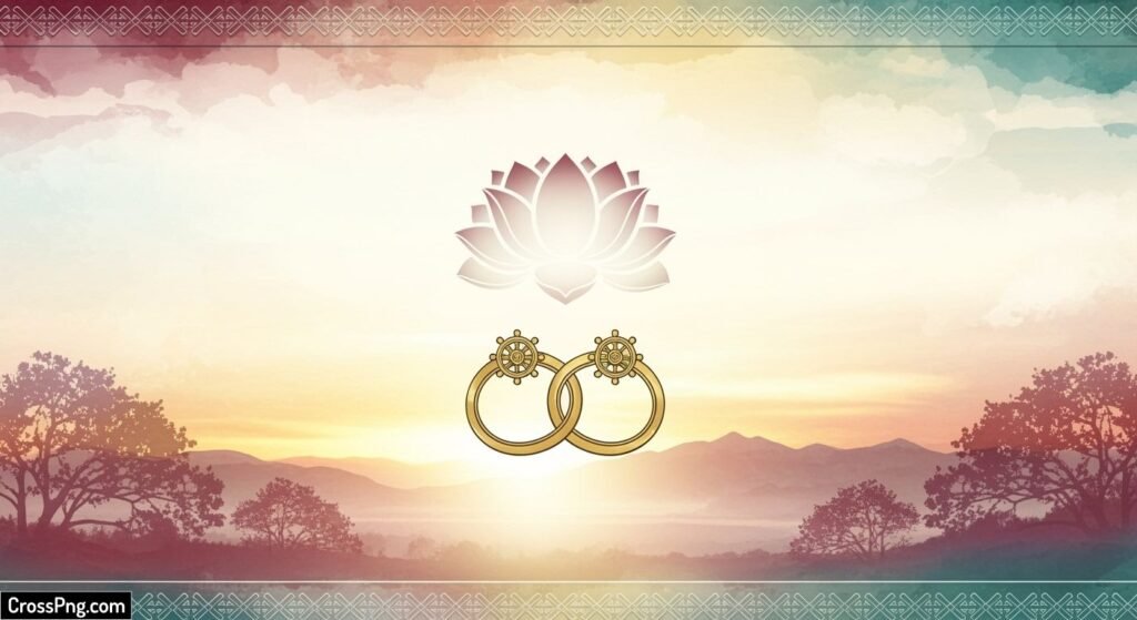 Buddhist wedding card background image