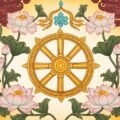Buddhist wedding card background