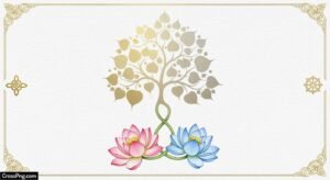 Buddhist wedding card background image