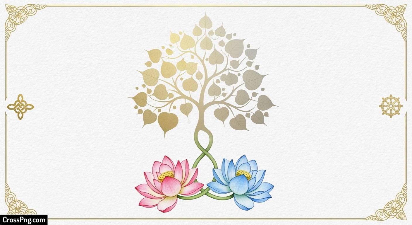 Buddhist wedding card background image