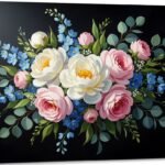 Canvas painting with black background image