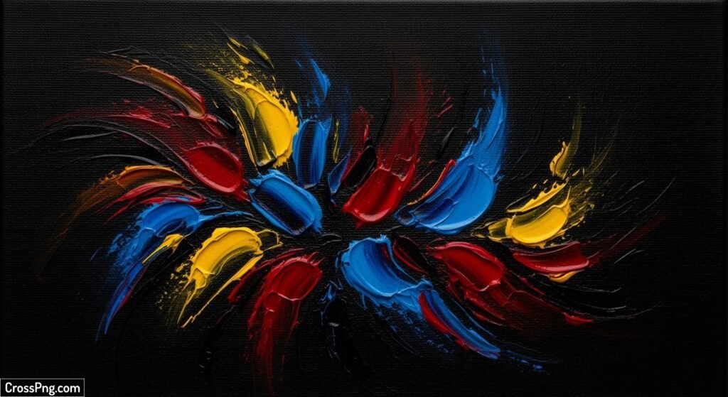 Canvas painting with black background image 2