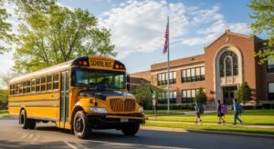 Car moving to school background image 2