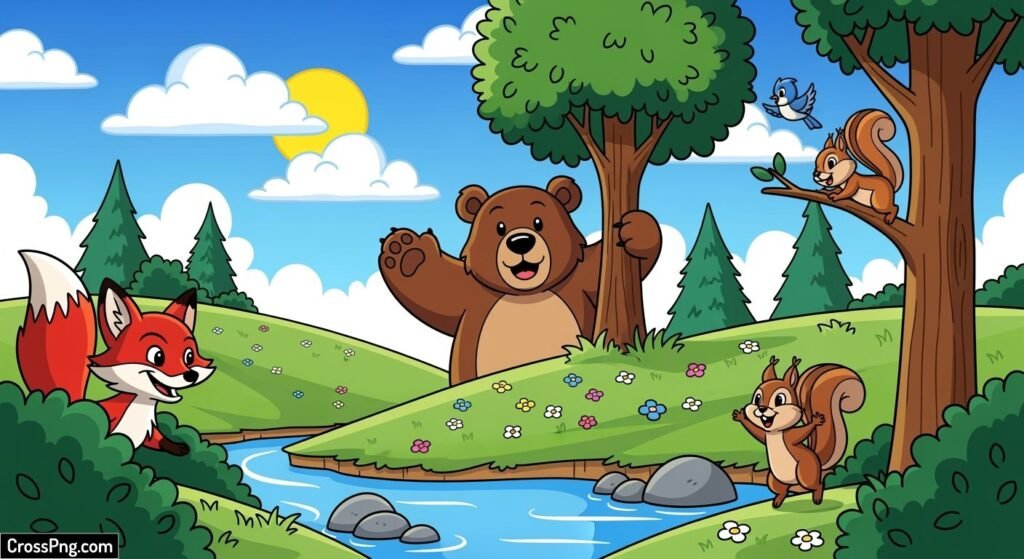 Cartoon animal background image