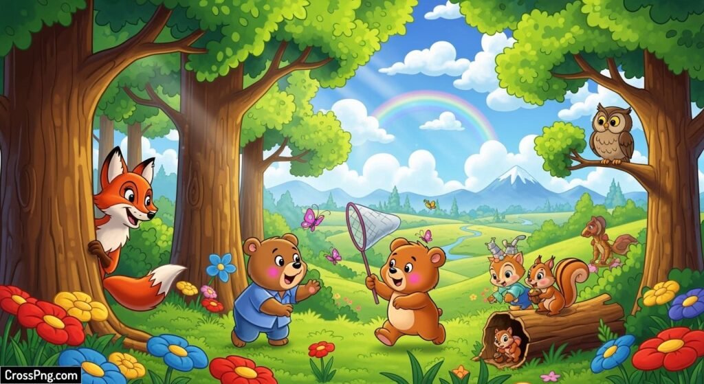 Cartoon animal background image
