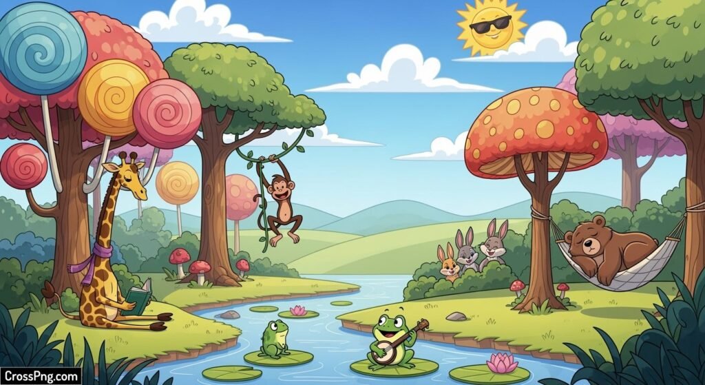 Cartoon animal background image 3