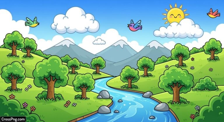Cartoon nature background image