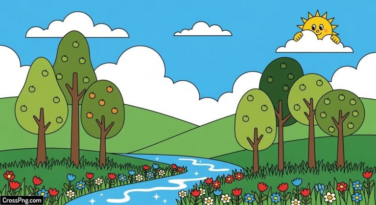 Cartoon nature background image