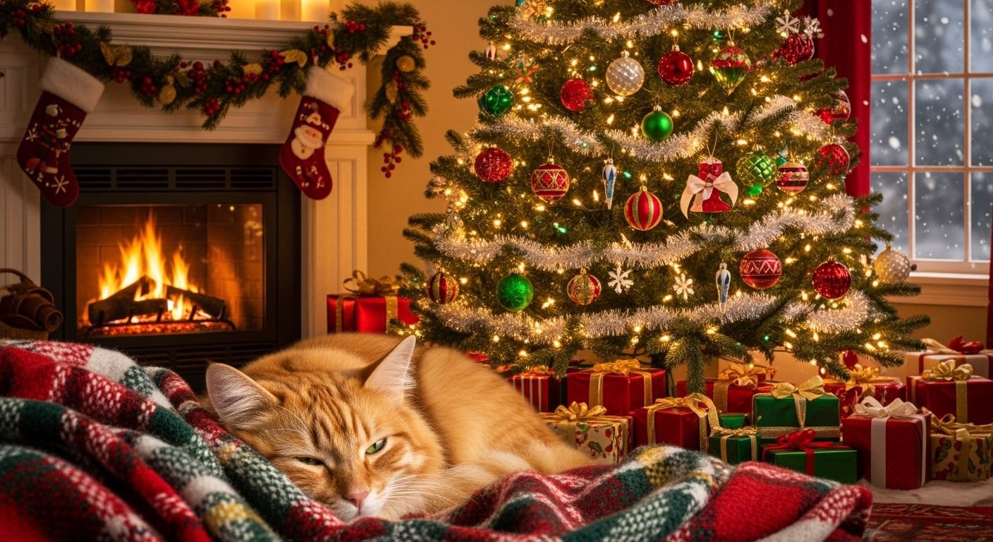 Cat christmas background image 3