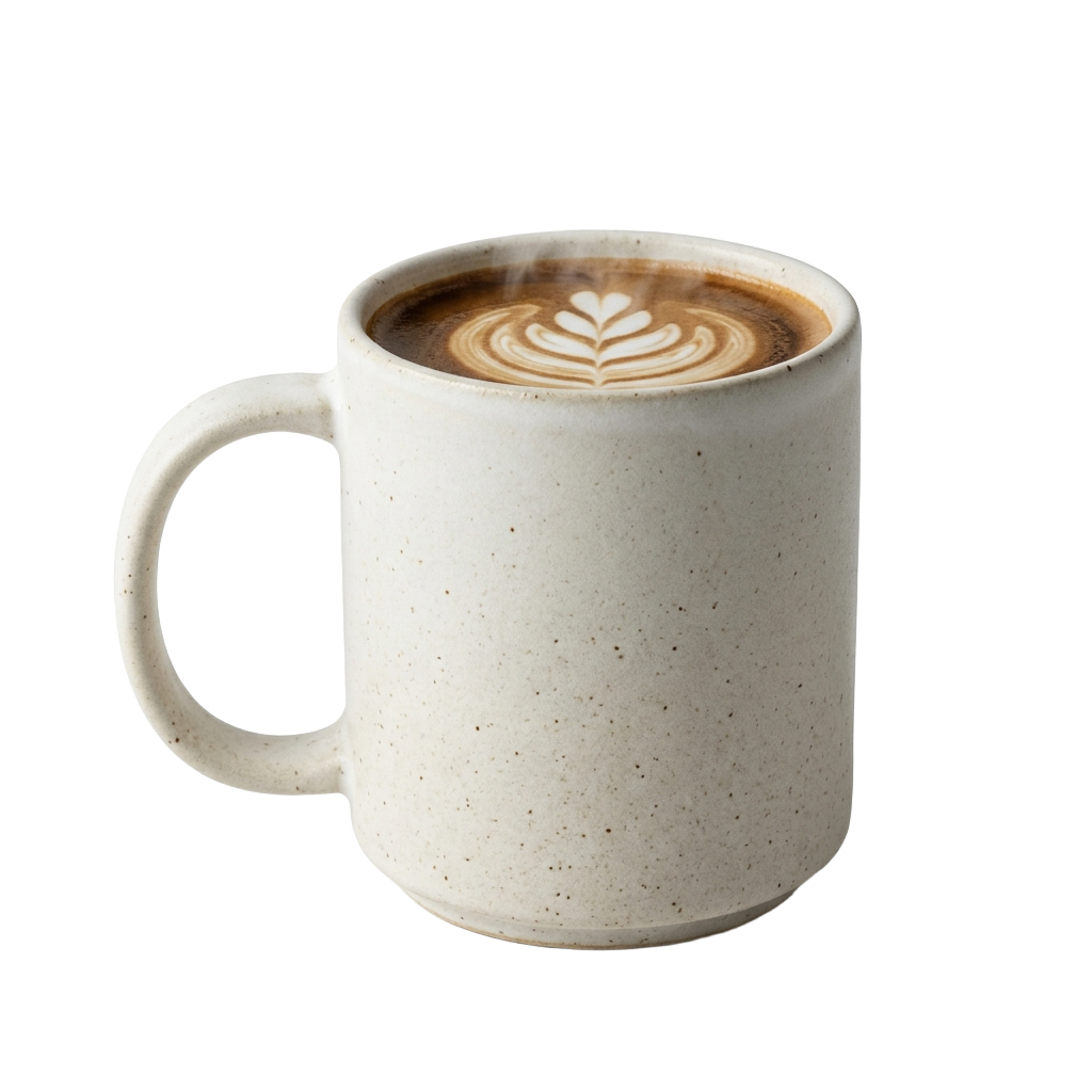 Ceramic mug filled with hot coffee PNG