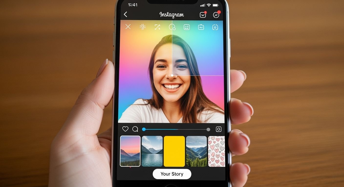 Change instagram story background image
