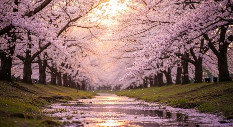 Cherry blossoms background image 2