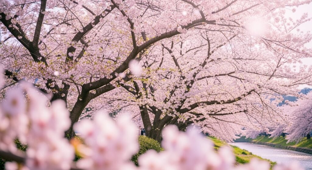 Cherry blossoms background image 3