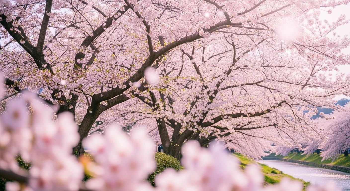 Cherry blossoms background image 3