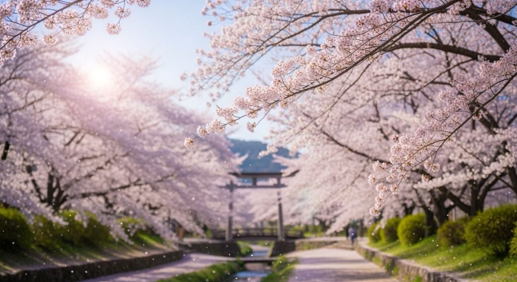 Cherry blossoms background image 4