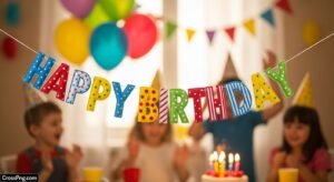 Child birthday banner background image
