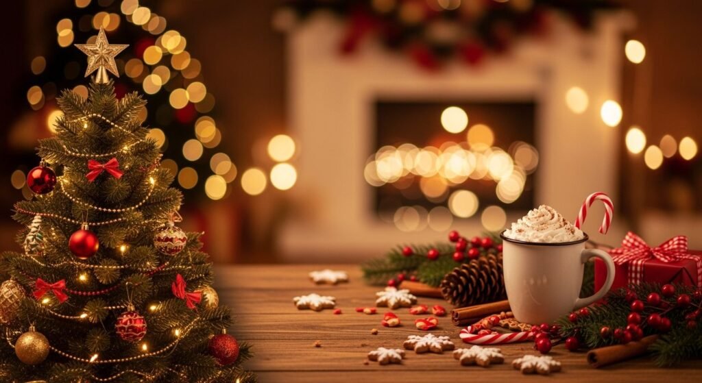 Christmas background aesthetic image