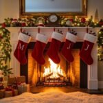 Christmas fireplace background image 2
