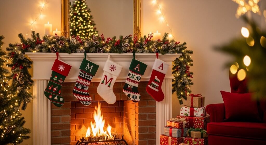 Christmas fireplace background image 3