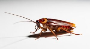 Cockroach on white background image