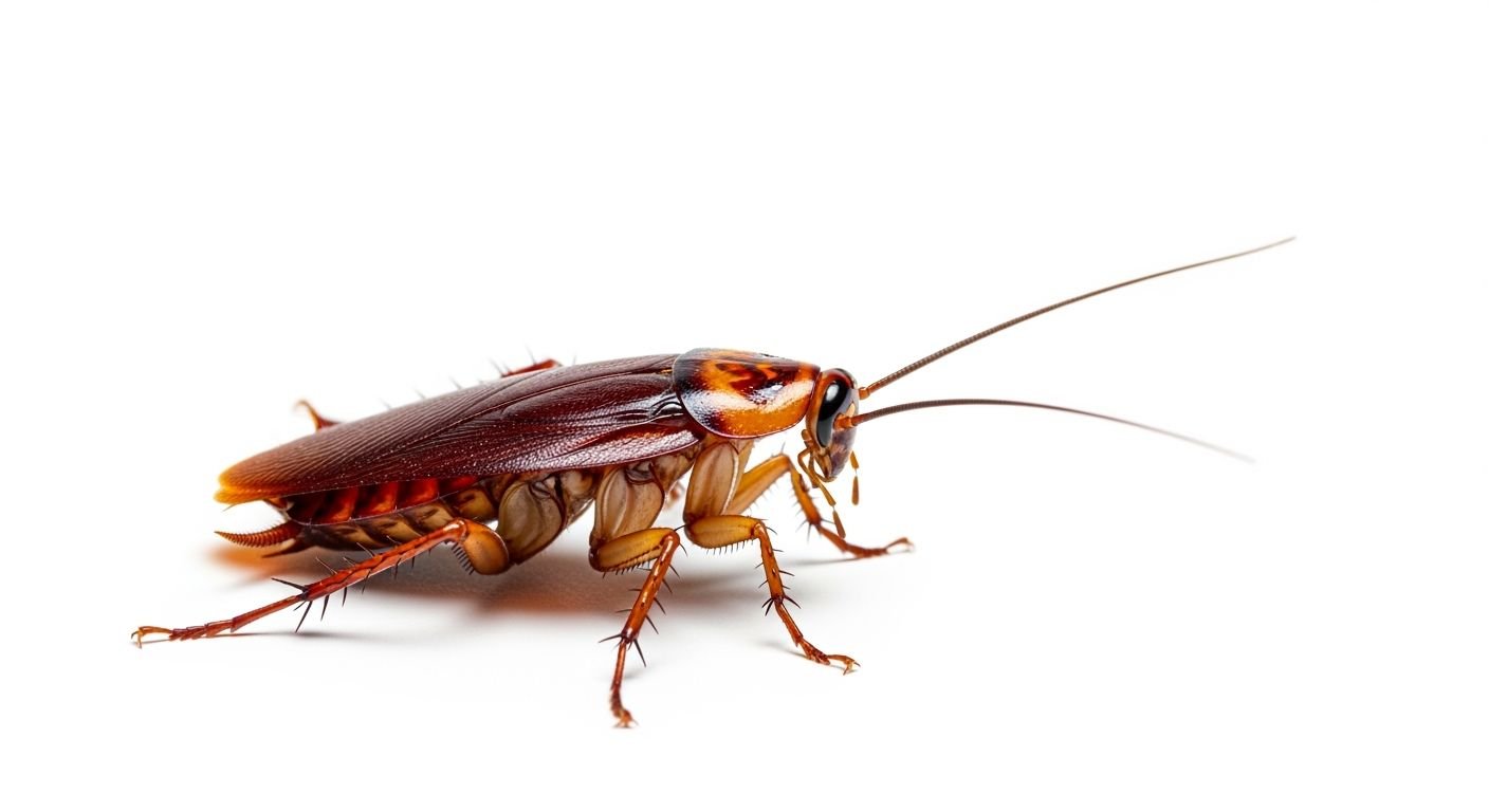 Cockroach on white background image 4