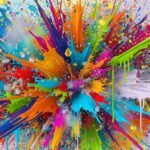 Colorful paint splatter background image