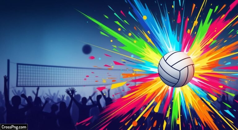 Colorful volleyball background image
