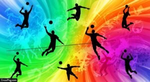 Colorful volleyball background image