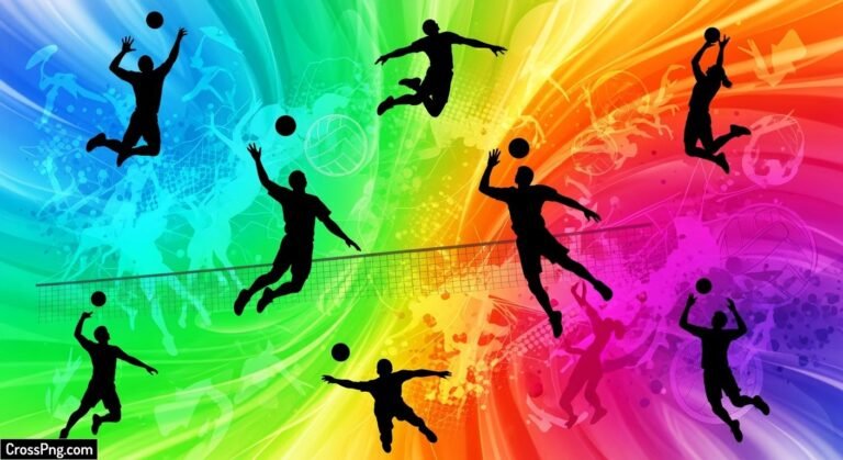 Colorful volleyball background image