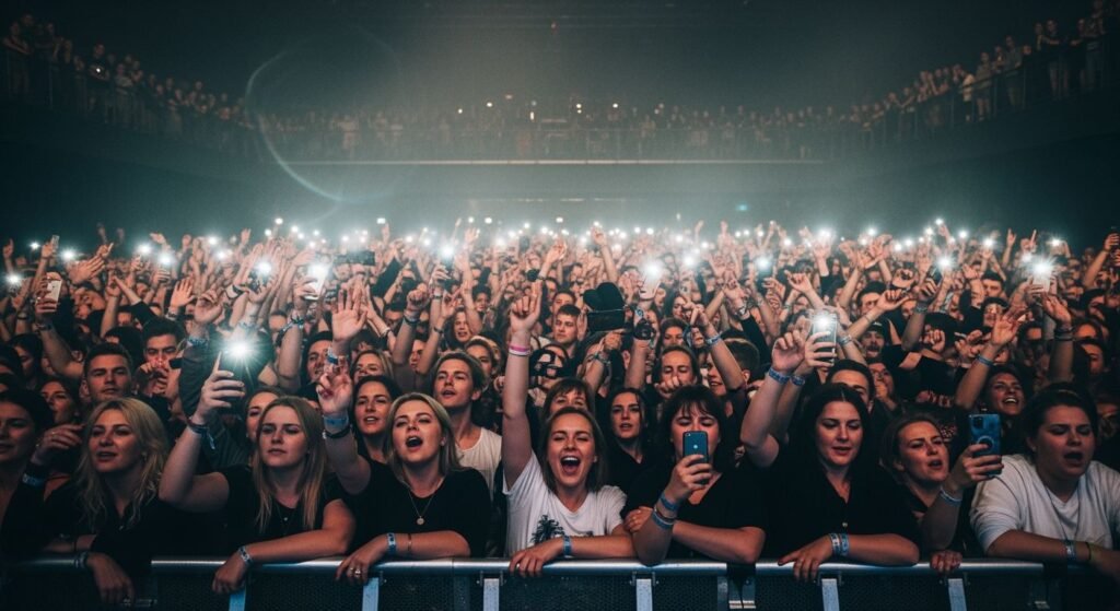 Concert crowd background from stage image