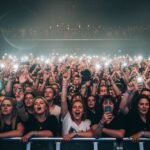 Concert crowd background from stage image