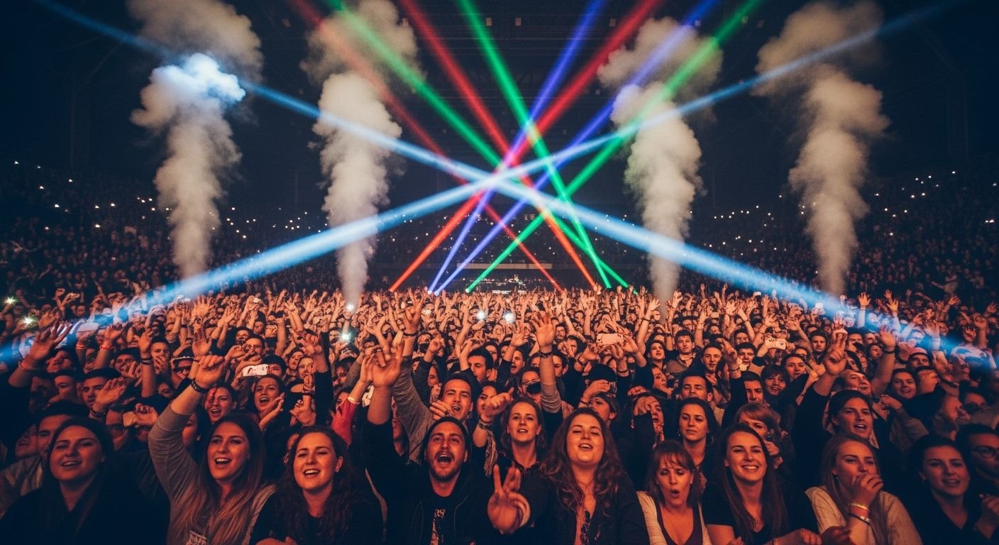 Concert crowd background from stage image 3