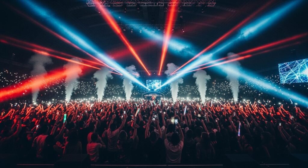 Concert crowd background from stage image 4