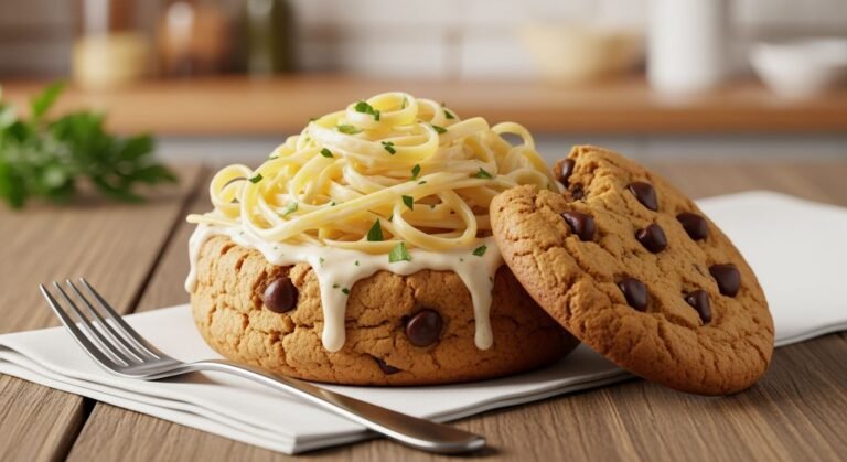 Cookie and fettuccine alfredo image 2