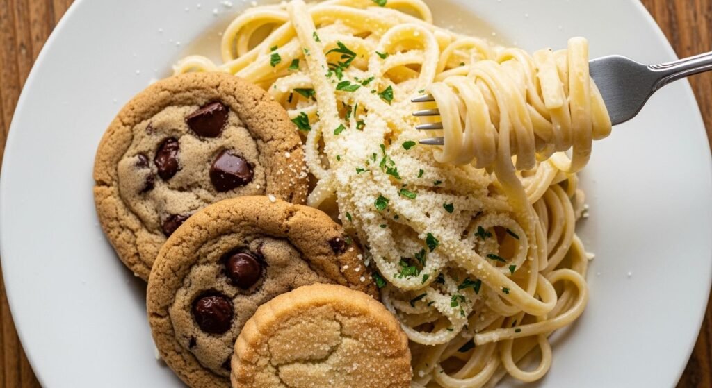 Cookie and fettuccine alfredo image 3