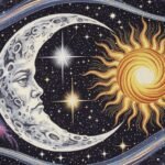 Cosmic moon sun and stars design on image 4
