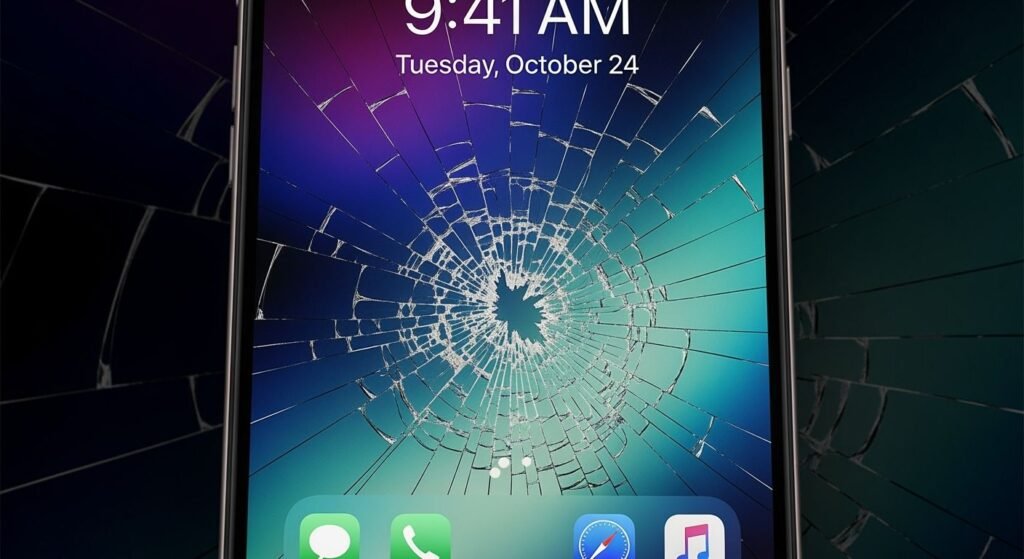 Cracked screen iphone background image